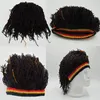 Beanieskull Caps Funny Reggae Dreadlocks للجنسين جامايكي بينز بينيس جديلة قبعة راستا شعر القبعات يدويًا يتوهم 230214