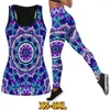 Damesbroek Fashion Casual Yoga Set Spring Summer Women Gym Training Suit Mouwloze ademende actieve kleding 3D -printkleding