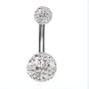 10 -stc lot 6 10 mm Crystal Disco Shamballa Ball Piercing Body Sieraden Navel Ring Belly Ring178n