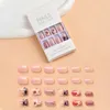 24pcsbox False Nails Full Cover UV 젤 반짝이는 짧은 거짓 손톱 인공 팁 장식 디자인 예술 아트 프레스 가짜 exte1902821