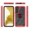 Metal Finger Ring 360 Shockproof Cases For Iphone 14 Pro Max Plus 13 12 2in1 Hybrid Layer Hard PC TPU Bumper Frame Holder Kickstand Clear Black Blue Red Front Back Cover