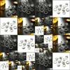Band Rings Pretty Wedding Set 5st/Set Set Classic Shape Pattern Crystal Pendant Beautif Charm smycken Drop Delivery DH0GB