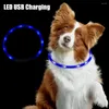 Hundhalsar husdjur tillbehör nattsäkerhet blinkande glöd krage förlust förebyggande lysande laddning led att USB