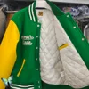 Männer Jacken Human Made Green Jacke Männer Frauen Dicke Tiger Stickerei Leder Ärmel Baseball Uniform 6 E24P