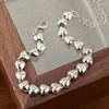 リンクブレスレットVentfille Silver Color Love Heart Bracetet for Women Girl Punkステレオスピックヴィンテージジュエリーバースデープレゼントドロップ