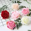 Dekorativa blommor 1 st rose huvuden konstgjord siden för bröllop hemfest födelsedag julkaka dekoration diy krans vit falsk blomma