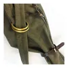 Borsoni Kapital Japanese Hirata Hehong Stile militare Army Green Sun Tide Canvas Single Shoulder Diagonal Span Borsa Vagrant in pelle di mucca