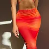 Тюлевая юбка с открытой спиной и лямкой на шее, купальник из трех частей, женский сексуальный треугольный бикини