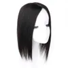 Bangs 30 cm Silk Base Human Hair Toppers Clip w frędzle prosta pokrywa biała strata dla kobiet Remy Black 230214