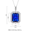 Pendentif Colliers EYIKA Rectangle Simulé Saphir Émeraude Paraiba Tourmaline Grand Collier Femmes Bijoux De Mariage Fusion Pierre Tour De Cou