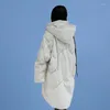 Trenchs de femmes manteaux surdimensionnés à capuche longue hiver Parkas femmes mode manteau lâche vers le bas veste rembourrée en coton femme pardessus chaud C424