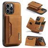 Retro Detachable Magnetic Folio Phone Cases for iPhone 14 13 12 11 Pro Max XR XS 7 8 Plus SE2 SE3 Sturdy Multiple Card Slots Leather Wallet Bracket Protective Shell