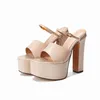 Brand Name Womens Sandals High Heel 15CM Platforms Female Buckle Strap Rhinestone Shoes SZ35-43