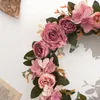 Decorative Flowers Artificial Garland Hydrangea Peony Wedding Hanging Decoration Home Door Wall Jewelry Wreath Christmas Gift Flower