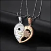 Pendentif Colliers Coeur Brisé Collier En Acier Inoxydable Split Avec Clé Et Serrure En Sier Couleur Or Pour Les Amoureux Couple Drop Delivery J Dhjeh