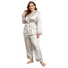 Moda de sono feminina plus size 4xl 5xl pijamas fêmeas de feminino