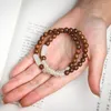 Strang Großhandel Tibetischer Buddhismus Mala Gebetskette Handgefertigter Xiuyan-Stein Naturholz Stretch-Armbänder Unisex Ethnischer Schmuck