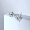 Saplama Küpe Iogou 925 Kadınlar için Gümüş 0 2-2 0carat Moissanite Solitaire kulak beyaz altın kaplama ince mücevher hediyesi291r