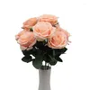 Decoratieve bloemen Blue Rose kunstmatige bloem 10 hoofden grote boeket rozen roze wit bruiloft decor nep decoratie huis