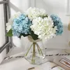 Decoratieve bloemen 20 stuks Blauw Wit roze 17 kleuren Silk Hydrangea Kunstmatige bloem voor El Home Art Decor Wedding Kids Baptism Party