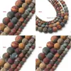 Stone 8Mm Natural Beads Dl Polish Matte Picasso Round Loose For Jewelry Making 15Inches 410Mm Drop Delivery Dhgarden Dh9Wy