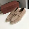 Projektant Loropiana Walk Buty Kanał Gwiazda Lekkie luksusowe skórzane buty Lp Lp Tassel Small Lock Sofe Sole Casual Damskie Buty