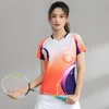 Badminton T-Shirts Formation Femmes Chemise Badminton Ping Pong Sports Gym Imprimer Manches Courtes En Plein Air Mode Courir Respirant Maillots Exercice T 230214