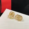 Bright yellow diamond stud earrings 18k gold-plated brass noble luxury earrings womens shiny jewelry