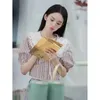 T-shirt femme Designer Chow Yeh Star's Sweet Neighborhood Girl Polyvalent Quotidien Rencontres Plaid Top 8GOD