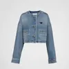 Tvådelad kläddesigner 2023 Early Spring New Premium French Denim Jacket/Shorts Set Tuxg