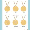 Pendant Necklaces 12 Constellation Necklace Crystal Zodiac Pendants Fashion Jewelry Will And Sandy Stainless Steel Coin Drop Delivery Dhjaw