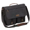 Porte-documents VASCHY Vintage Water Resistant Canvas Briefcase 14 Inch Laptop Messenger Bag for Men 230214