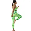 Sömlös hög elastisk slipsfärgad fukt Wicking Yoga Pants Suit Running Sport Tights Fitness Play Women Plus Size Suit