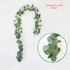 Flores decorativas 5pcs verde artificial eucalipto videiras decoração de casamento rattan plantas falsas plantas de grinaldas de parede