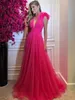 Розовое розовое вечернее платье для вечеринки сексуальное v-образное рукавиц длинношнее женские женски