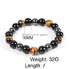 Beaded Men Bracelet Bangle Natural Stone Bracelets For Women 10Mm Tiger Eye Hematite Black Obsidian Drop Delivery Jewelry Dhgarden Dhjf1