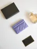 Luxus C Fashion Designer -Kartenhalter Klassische Muster gesteppte Kaviar Lambskin Ganz schwarz rote rosa Frau kleine Mini -Brieftasche PE290V