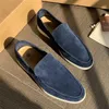 Italy Designer Loropiana Shoes Jin Dong's same type of LP bean shoes flat-soled casual shoes men's pina loafers leather comfortable loafers5G1K