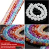 Other 6 8 10 12 Mm Natural Stone Beads White Snow Cracked Quartz Crystal Spacer For Diy Jewelry Making 40Cm/Strand Drop Deli Dhgarden Dhu4N