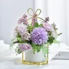 Simulation flower living room table rose flower arrangement peony pot fake flower silk flower decoration flowers