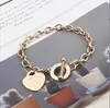 Fashion designer pendant heart stainless steel chain silver bracelet necklace set original fashion classic bracelet female jewelry gift