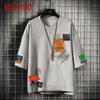 Camisetas masculinas Ruihuo Impressão de manga curta Menina de camiseta masculina Roupas de streetwear masculino 2022 Hip Hop Roupas japonesas Man M-4xl Y2302