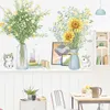 Naklejki ścienne naklejka słonecznika wazonowa kuchnia wodoodporne naklejki do sypialni salon zielona roślina dekoracja domu