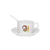 Tasses à cappuccino vierges par sublimation avec soucoupes et cuillères Ensemble de tasses à thé expresso en porcelaine de 5 OZ Tasses à café pour latte moka et boissons chaudes