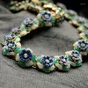 Choker Fashion Jewelry Of The Test Wholesale Romantic Glass Enamel Shiny Gold Color Flower Necklace