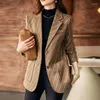 Women's Suits Stripe Suit Coat Women's Temperament 2023 Spring Autumn Long-sleeved Slim Outwear Single-breasted Female Casual Blazers