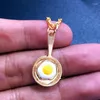 Pendant Necklaces Creative Cooking Necklace Chef Gift Keychain Fried Egg Cutlery Kitchen