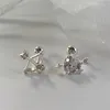 Boucles d'oreilles étalon fraîcheur creux coeur d'amour pour les femmes fille blanche cristal sweet flèche à travers le zircon de la fête à oreilles de zircon cupid