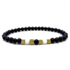 Strand Cube Charm Armband Men 2023 Trendy Classic 6mm Handgjorda lava Tiger Eye Stone Pärla för smyckespresent