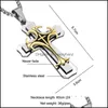 Kolye Kolyeler Altın İsa Çapraz Zincir Kolye Erkekler Erkek Paslanmaz Çelik Takı Kadın Aksesuarlar Toptan Damla Teslimat Pend Dhu96
